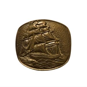 CLIPPER PIRATE GHOST SHIP HIPPIE BELT BUCKLE! VINTAGE! RARE! INSTYLE! 1970s! USA